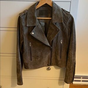Blank NYC SL8 olive suede moto jacket